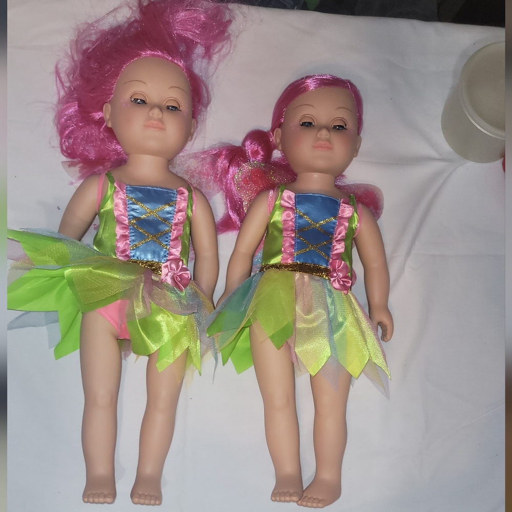 2 Fairy Dolls With Pink Hair